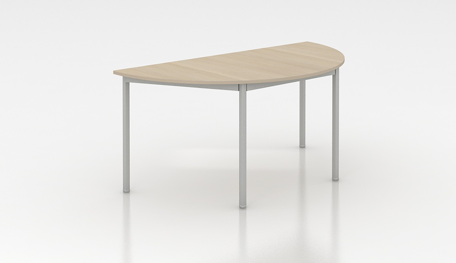 Table d'extension demi-ronde métal et bois chêne moyen Aurore