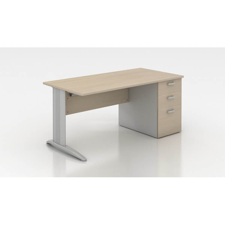 Bureau caisson porteur contemporain chêne moyen Maldive