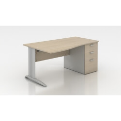 Bureau caisson porteur contemporain chêne moyen Maldive II