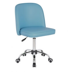 Chaise de bureau enfant design en PU bleu clair Augustine
