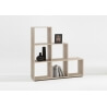 Etagère escalier contemporaine 6 compartiments chêne sable Elba