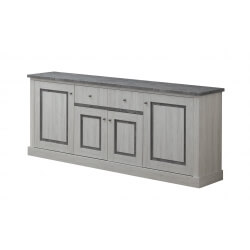 Buffet/bahut contemporain chêne clair/gris béton Emmanuelle