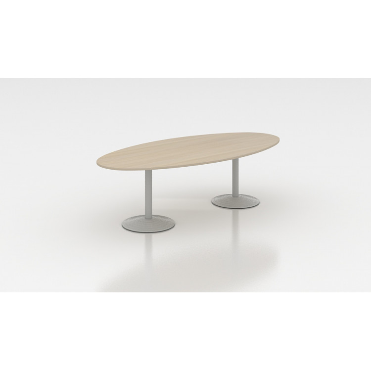 Table de réunion ovale acacia clair Erika