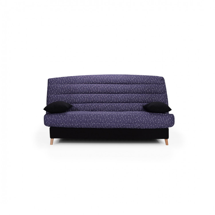 Banquette clic-clac noir/bleu imprimé Yourie