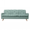 Canapé fixe contemporain 3 places en tissu vert clair Carole