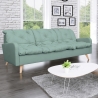 Canapé fixe contemporain 3 places en tissu vert clair Carole