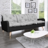 Canapé fixe contemporain 3 places en tissu gris/anthracite Carole