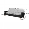 Canapé fixe contemporain 3 places en tissu gris/anthracite Carole