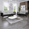 Canapé fixe contemporain 3 places en tissu gris/anthracite Carole