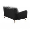 Canapé fixe contemporain 2 places en tissu gris/anthracite Carole