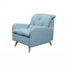 Fauteuil fixe contemporain en tissu bleu clair Carole