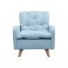 Fauteuil fixe contemporain en tissu bleu clair Carole
