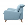 Fauteuil fixe contemporain en tissu bleu clair Carole
