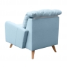 Fauteuil fixe contemporain en tissu bleu clair Carole