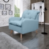Fauteuil fixe contemporain en tissu bleu clair Carole