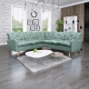 Canapé d'angle fixe contemporain en tissu vert clair Carole