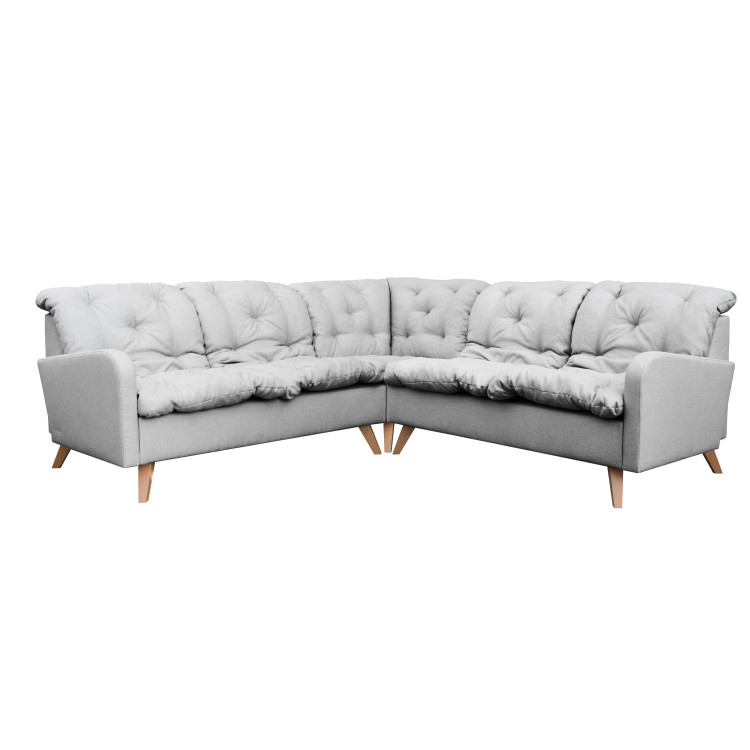 Canapé d'angle fixe contemporain en tissu gris Carole