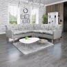 Canapé d'angle fixe contemporain en tissu gris Carole