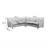 Canapé d'angle fixe contemporain en tissu gris Carole