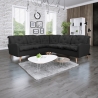 Canapé d'angle fixe contemporain en tissu anthracite Carole
