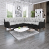 Canapé d'angle fixe contemporain en tissu gris/anthracite Carole