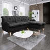 Canapé d'angle fixe réversible contemporain 216 cm en tissu anthracite Carole