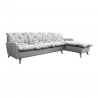 Canapé d'angle fixe réversible contemporain 280 cm en tissu gris Carole