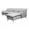 Canapé d'angle fixe réversible contemporain 280 cm en tissu gris Carole