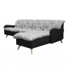 Canapé d'angle fixe réversible contemporain 280 cm en tissu gris/anthracite Carole