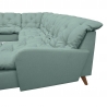 Canapé d'angle fixe panoramique contemporain en tissu vert clair Carole