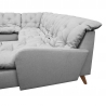 Canapé d'angle fixe panoramique contemporain en tissu gris Carole