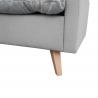 Canapé d'angle fixe panoramique contemporain en tissu gris Carole