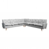 Canapé d'angle fixe contemporain en tissu gris Carole II