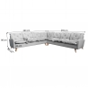 Canapé d'angle fixe contemporain en tissu gris Carole II
