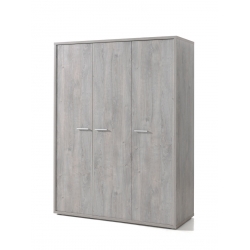 Armoire enfant contemporaine 150 cm chêne grisé Victoria