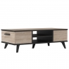 Table basse contemporaine chêne brossé/noir James