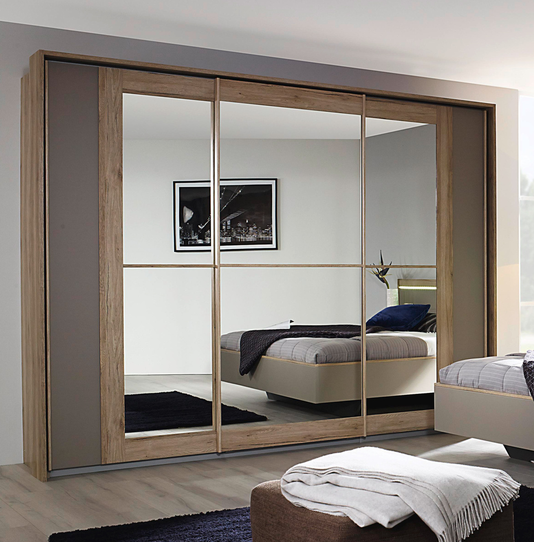 Armoire Contemporaine Portes Coulissantes Chene Sanremo Gris Melissa