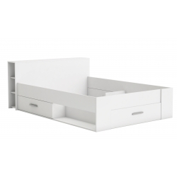 Lit adulte contemporain coloris blanc Evane