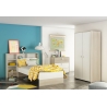 Armoire enfant contemporaine acacia/blanc Torrento