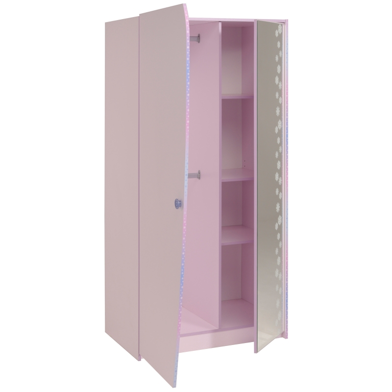 Armoire enfant contemporaine coloris rose/lilas Flocon Matelpro
