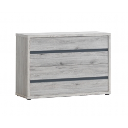 Commode contemporaine 2 tiroirs chêne clair Amandine