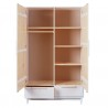 Armoire contemporaine en pin massif blanc Noemie
