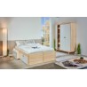 Lit adulte contemporain pin massif naturel/blanc Veronica