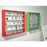 Vitrine contemporaine en bois rouge Carina