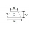 Table d'extension trapézoïdal réglable en hauteur métal argenté et bois chêne moyen Dallas