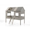 Lit cabane enfant contemporain coloris taupe Charline