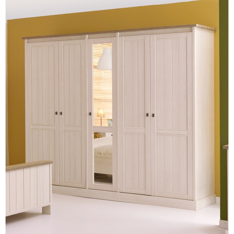 Armoire contemporaine 259 cm beige cristal/mélèze Syria Matelpro