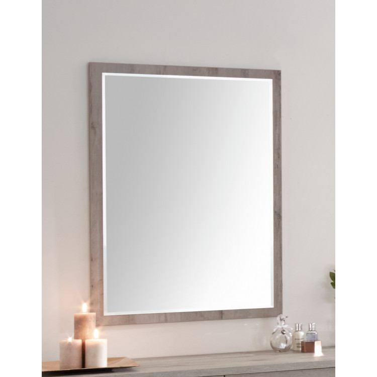 Miroir contemporain rectangulaire chêne gris Corsika
