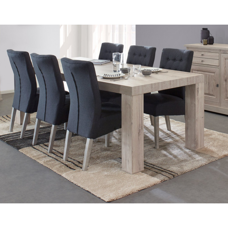 Table De Salle A Manger Contemporaine Coloris Chene Gris Clair