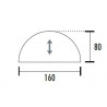 Table d'extension demi-ronde réglable en hauteur métal argenté et bois chêne moyen Dallas